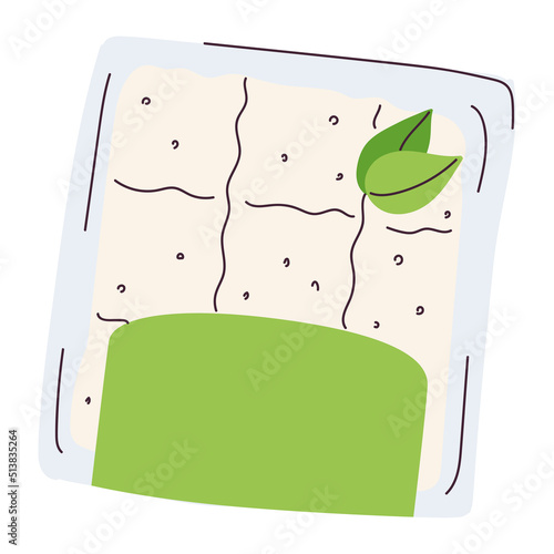 Isolated sketch of a vegan product on a plastic bag Vector