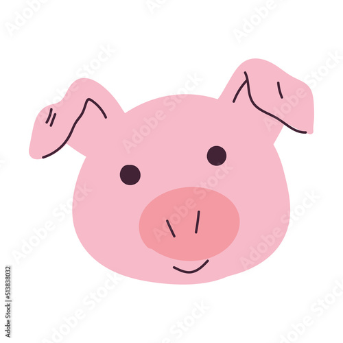 Isolated sketch of a pig avatar icon Vector