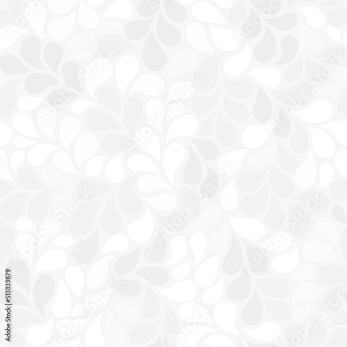 Vector seamless pattern with gray drops. Monochrome abstract floral background.