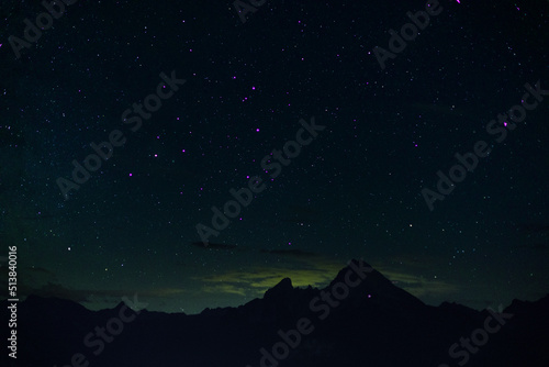 Photos nightscape, night full of stars, Constellation Scorpio, Scorpius above the mount