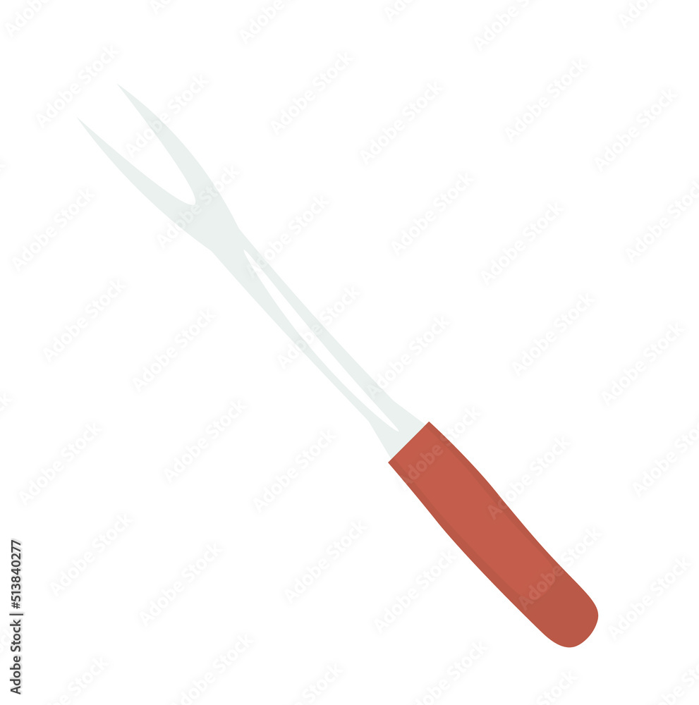 Meat fork on white background