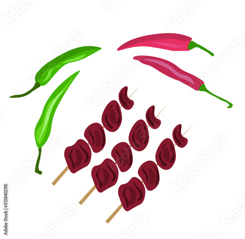Tasty shish kebabs with chi...