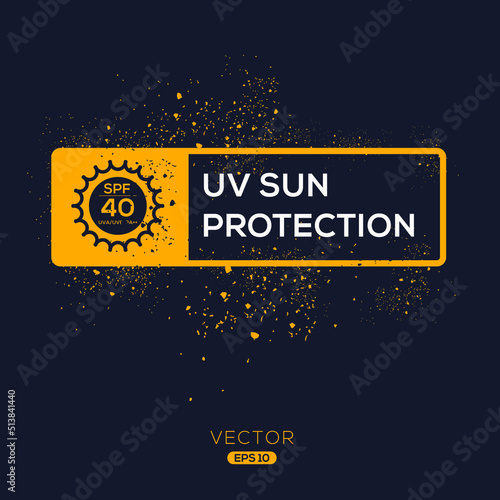 Creative (UV sun protection SPF 40) Icon, Vector sign.