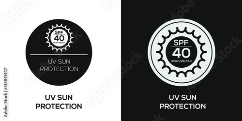 Creative (UV sun protection SPF 40) Icon, Vector sign.