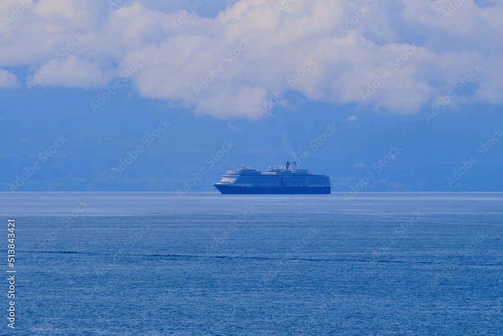 Cruise Ship on Blue