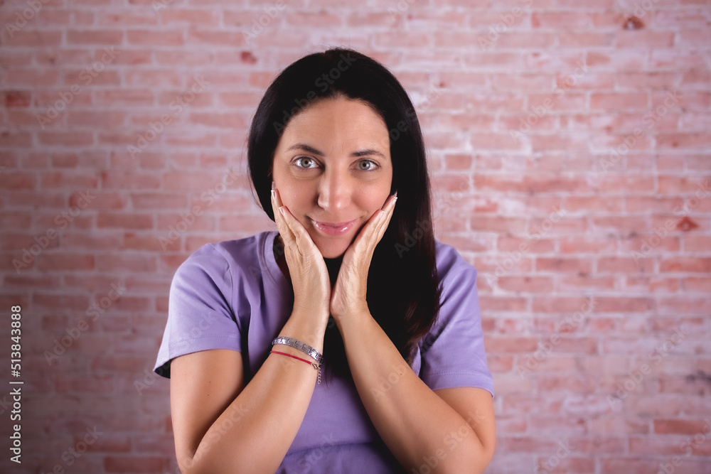 woman with many expression and gestures blushing woman with many expression and gestures blushing