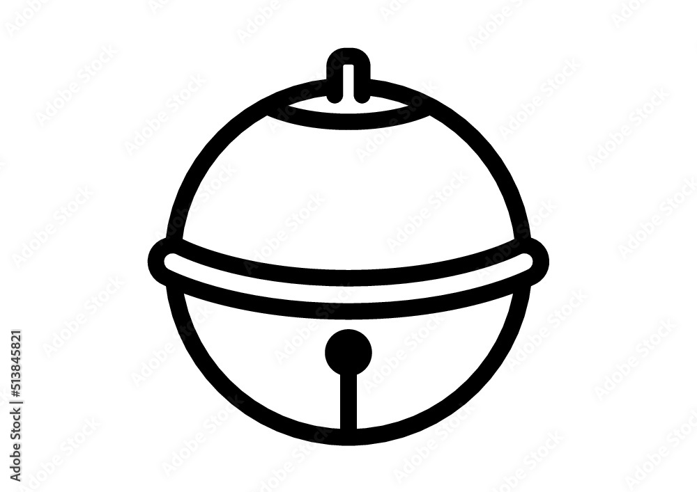 Obraz premium 和風の鈴 シンプルな線画イラスト