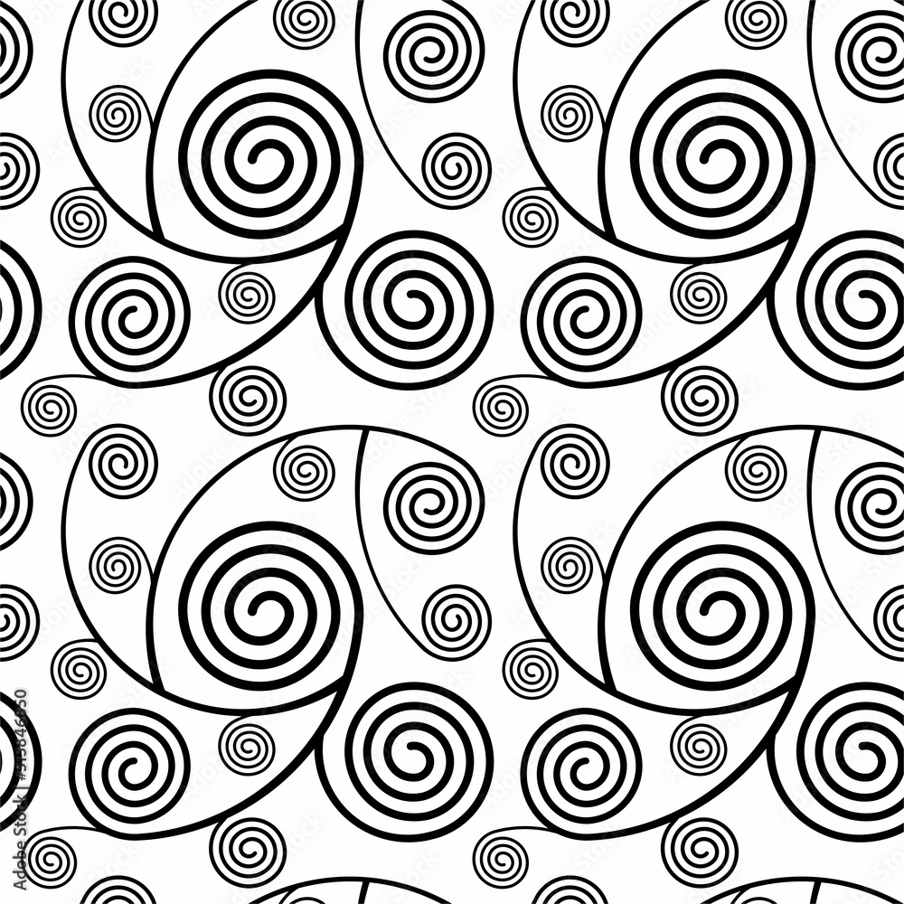 Vector seamless pattern a simple design with branched spiral
