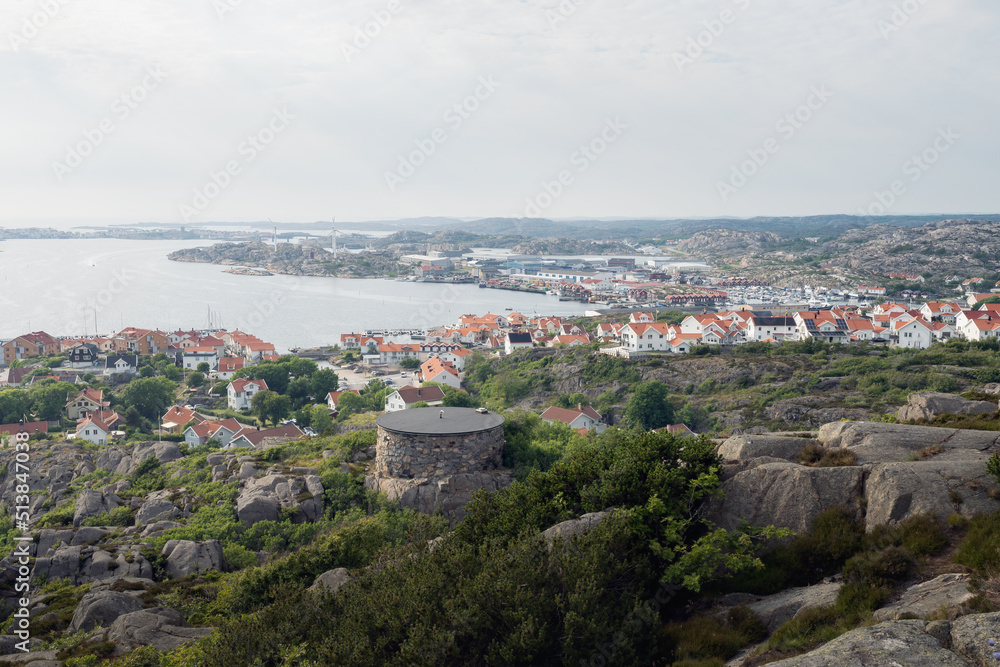 View over Rönnäng, Stansvik and Klädesholmen archipelago on the Swedish West Coast.