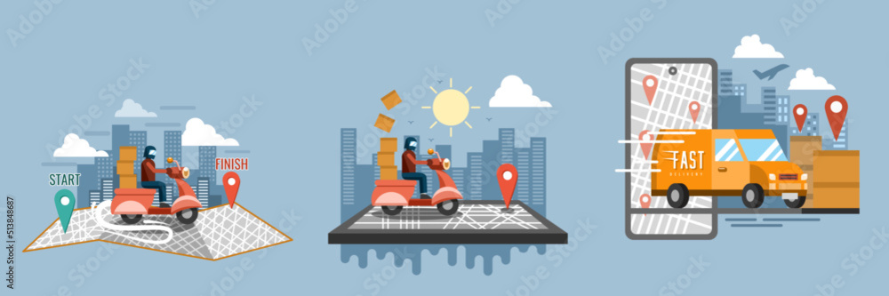 Fototapeta premium Delivery service vector graphic design