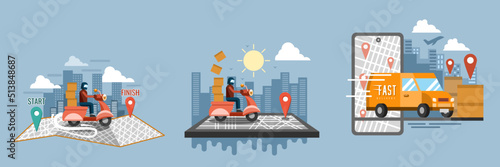 Delivery service vector graphic design