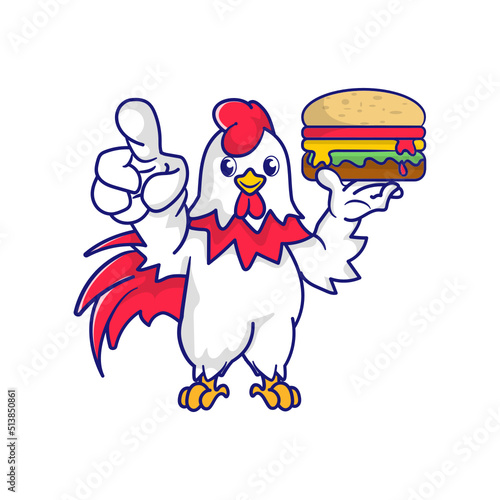 Cute chicken mascot design