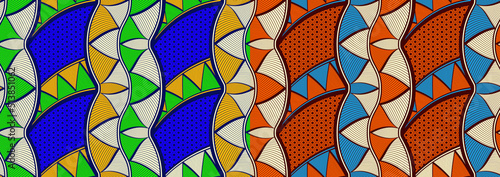 africa abstract seamless pattern, set 2 types color, geometric shape, tribal textile art, hand-draw background vibrant colors, fashion artwork for Fabric print, clothes, scarf, shawl, carpet, kerchief