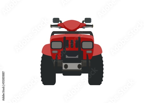 ATV vehicle. Front view. Simple flat illustration.
