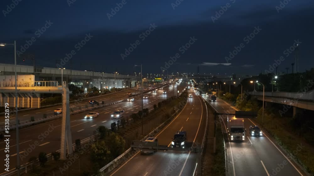 東京　首都高湾岸線　葛西付近　夜景