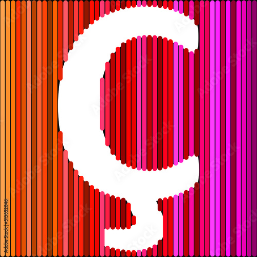 White color English alphabet letters on colorful background, Ç letter.