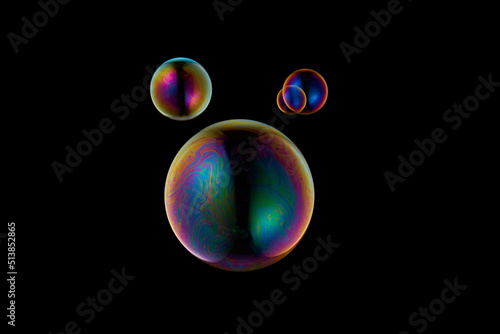 Soap bubble sphere Rainbow bal ,Black background
シャボン玉 黒背景  球体   丸 photo