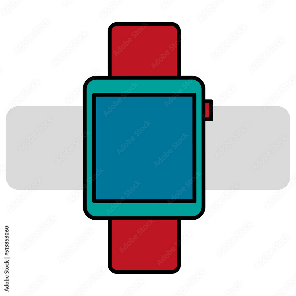 black watch icon. Smartphone mockup white screen. Vector illustration. stock image. black watch icon. Smartphone mockup white screen. Vector illustration. stock image.