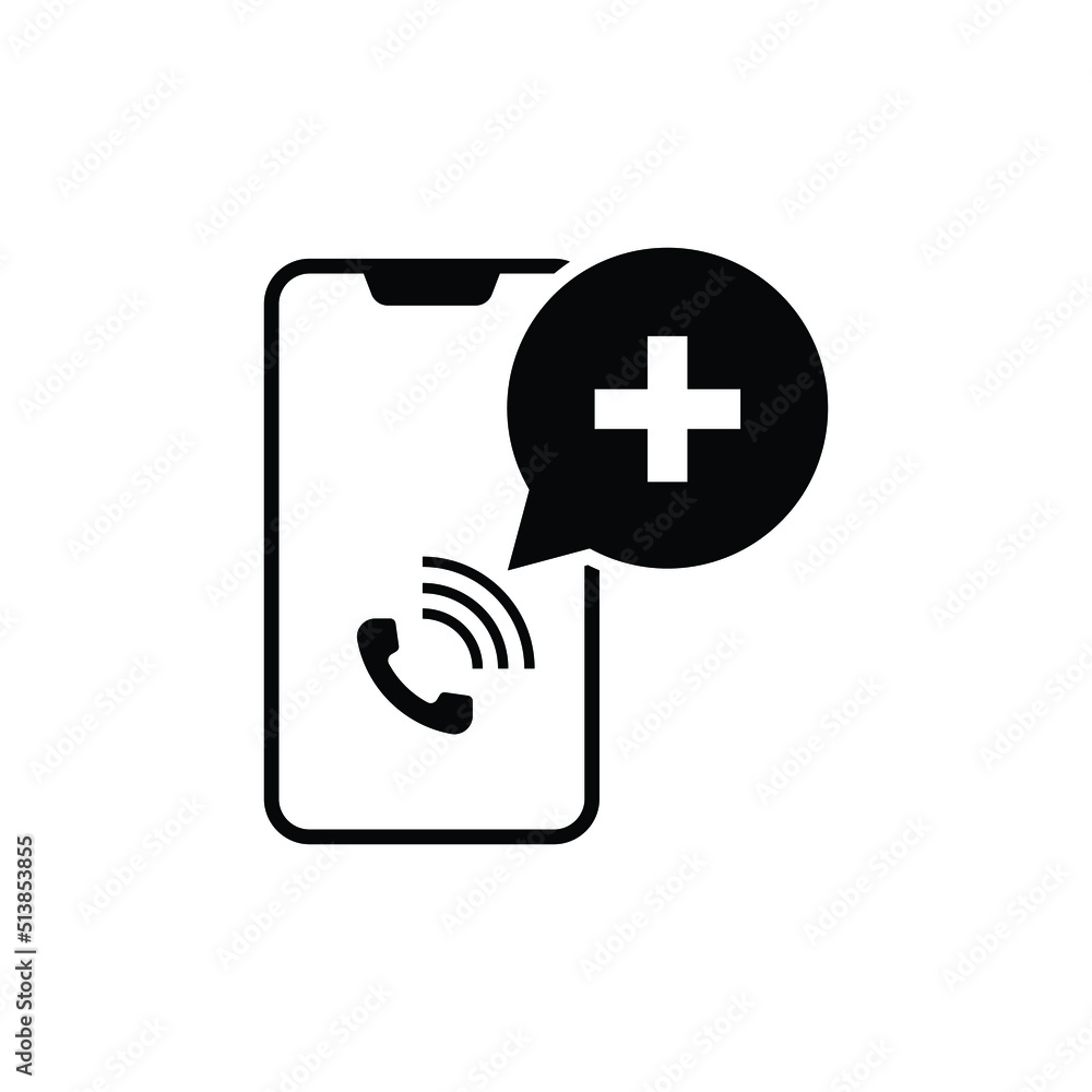 Call doctor icon design isolated on white background Call doctor icon design isolated on white background