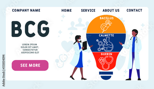 BCG Bacillus Calmette-Guerin acronym. medical concept background.  vector illustration concept with keywords and icons. lettering illustration with icons for web banner, flyer, landing page
