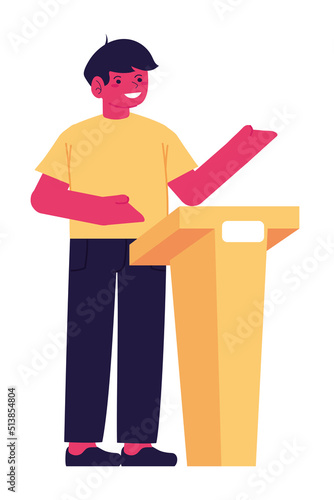 male candidate speaking