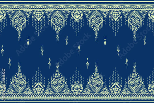 traditional ethnic geometric pattern background design for backgrounds carpet wallpaper clothes wrap fabric seamless embroidery style vector illustration 