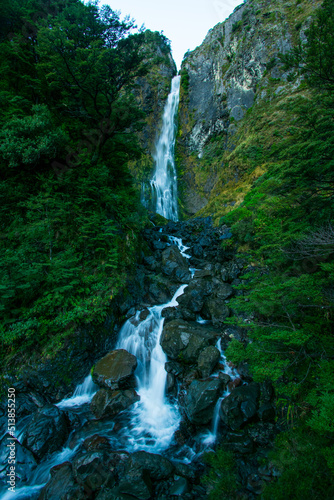 Devil's Punch Bowl waterfall located in Arthur's Pass, New Zealand