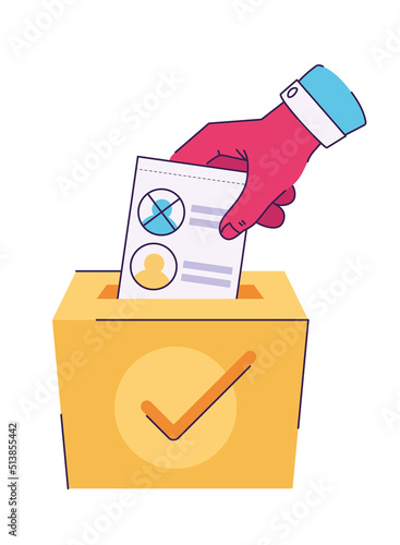 hand putting a ballot
