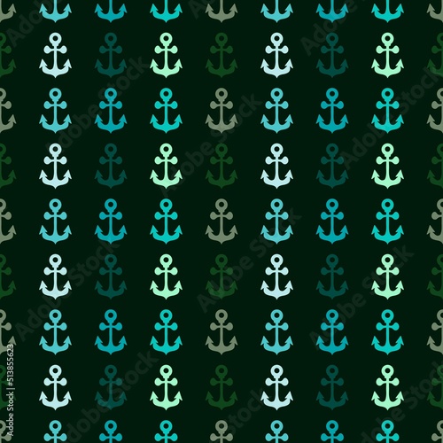 Summer sea anchors seamless pattern for fabrics and clothes and wrapping paper and linens and kids and travel notebooks