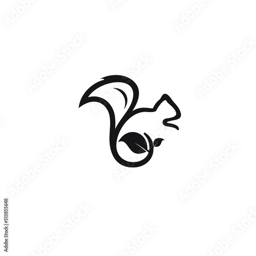 cool squirel and leaf vector image