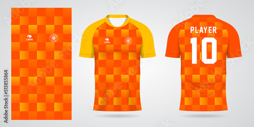 orange football jersey sport design template