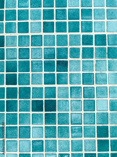 Blue square mosaic tiles. Abstract pattern