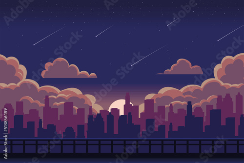 anime city night background