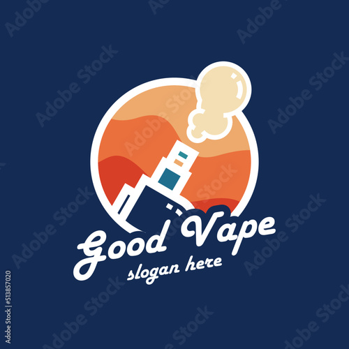 Retro Vape Shop Logo Design Concept Vector. Vaping Logo Design Template