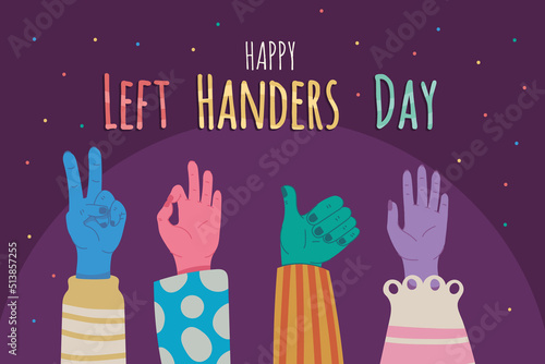 happy left handers day poster photo