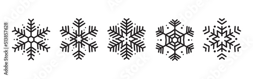 Snowflake set on isolated background