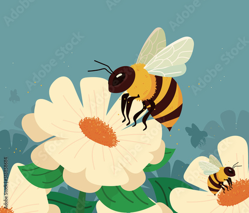 bees and flowers