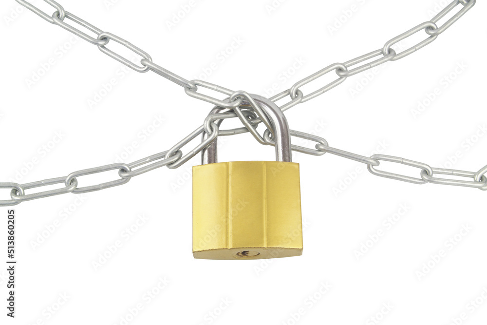 Chain and padlock isolated on white background Chain and padlock isolated on white background