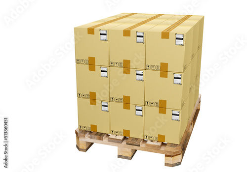Pallet with boxes. Lots car...