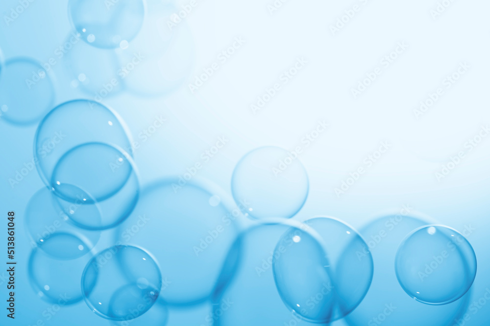 Abstract Beautiful Transparent Blue Soap Bubbles Background with A White Space. Soap Sud Bubbles Water Abstract Beautiful Transparent Blue Soap Bubbles Background with A White Space. Soap Sud Bubbles Water