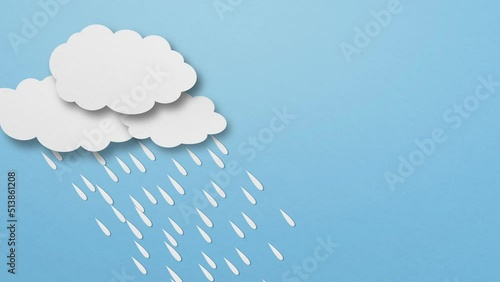 Paper clouds congregate. Rain. Clouds fade away. The sky after the rain stops motion.