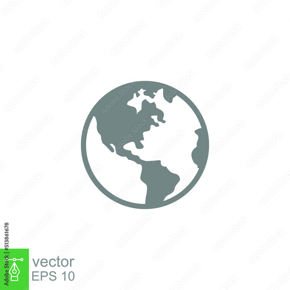 Globe Icon Vector. Earth, world, simple solid style flat Icon. Vector illustration isolated on white background EPS 10 Globe Icon Vector. Earth, world, simple solid style flat Icon. Vector illustration isolated on white background EPS 10