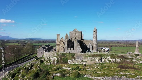 Aerial, Rock Of Cashel, County Tipperary, Ireland - 4K, 