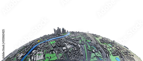 Schilderij op canvas City on small planet. Architecture concept