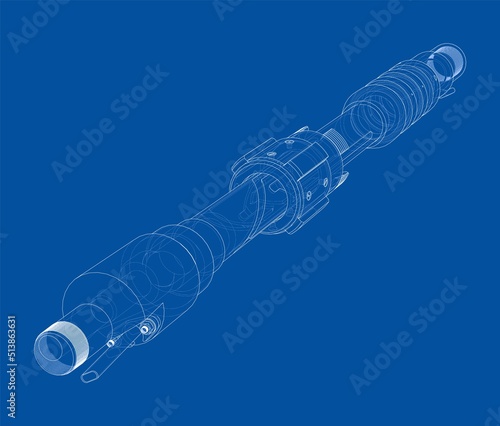 Outline drawing or sketch of cylindrical device