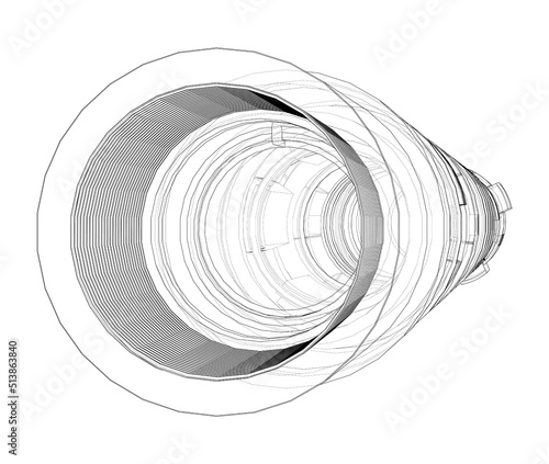 Outline drawing or sketch of cylindrical device