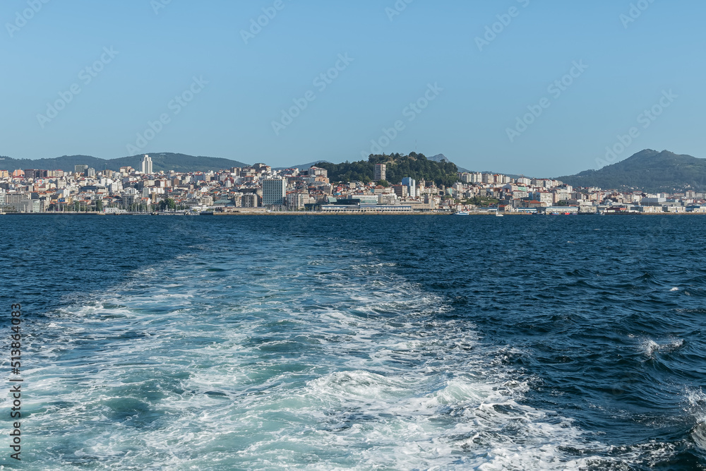 Vigo seen from a boat leaving the port