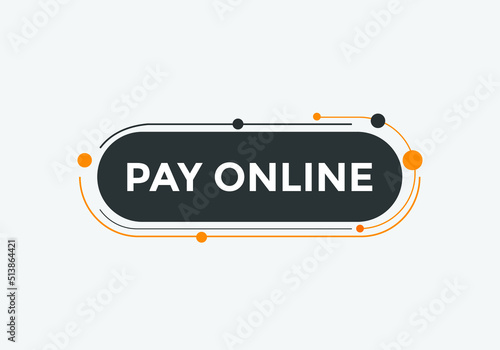 Pay Online button. Web button template