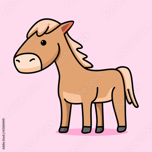 Cute horse cartoon design