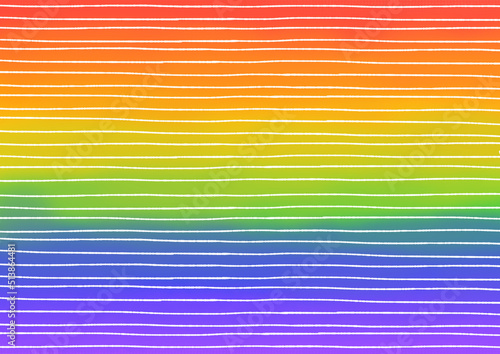 Rainbow color color and line pattern graphics　レインボーカラーと線柄